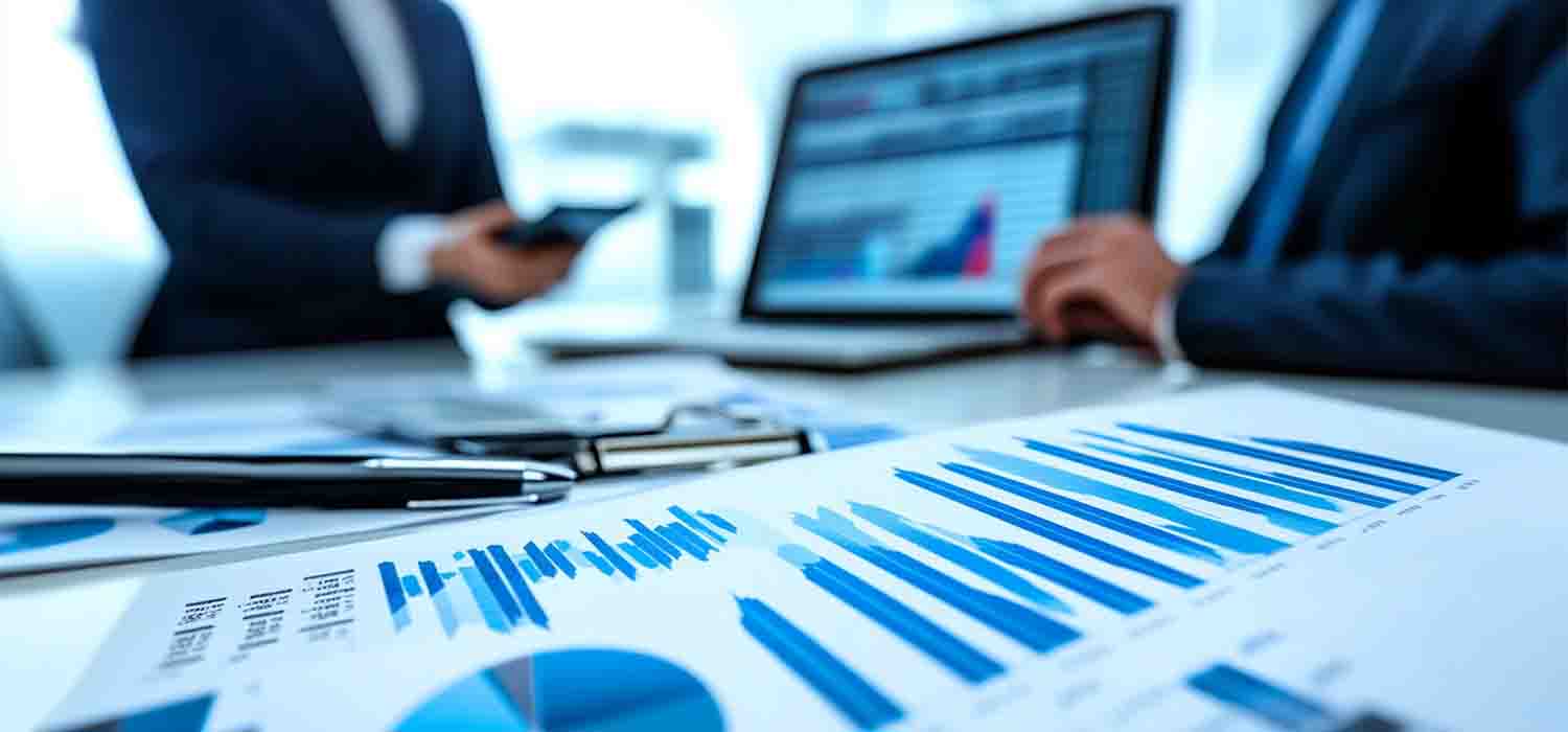 Business professionals discussing IT finance strategies in a meeting