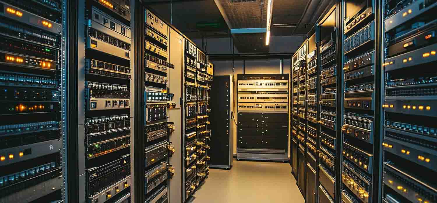 Server room with secured infrastructure supporting a company’s data protection strategy