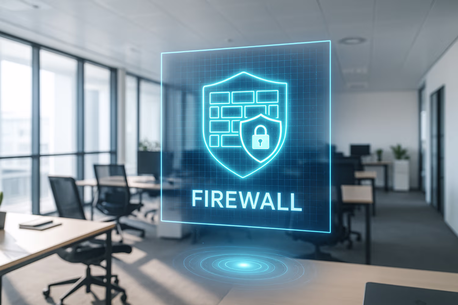 Holographic managed firewall in office